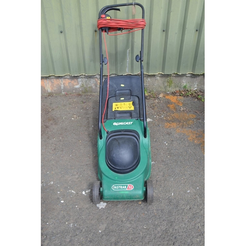 357 - Electric Qualcast lawnmower with grass box