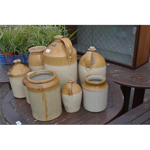 101 - Qty of stoneware jugs & jars, tallest 40cms, shortest 19cms