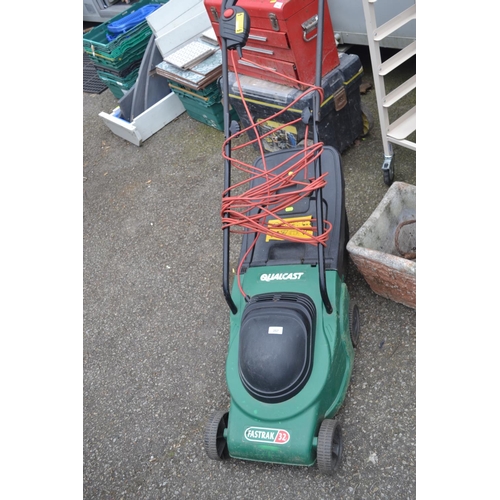 357 - Electric Qualcast lawnmower with grass box