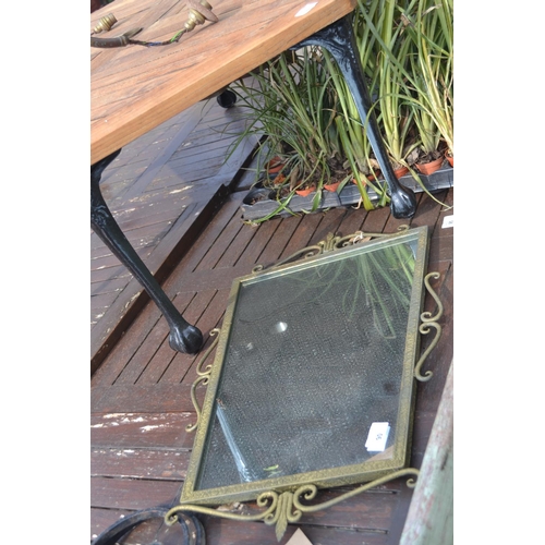 90 - Gilt effect framed mirror, height 65cm