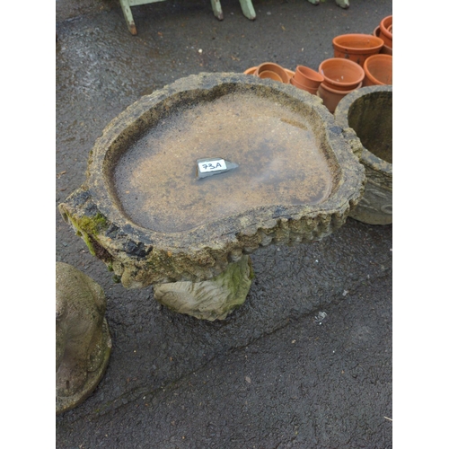 73A - Concrete tree effect bird bath, height 44cm