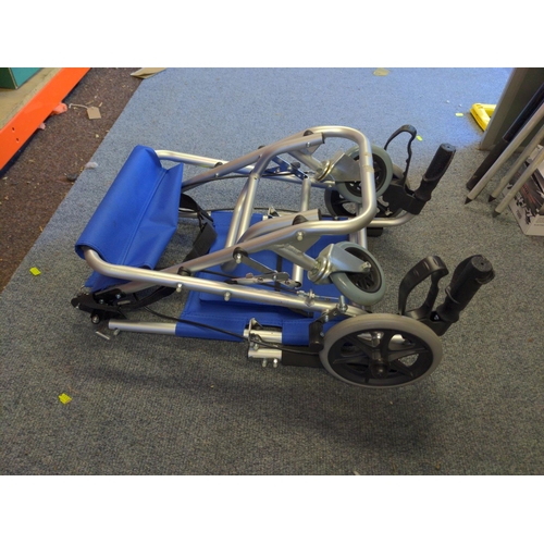 193 - Blue seated folding wheelchair