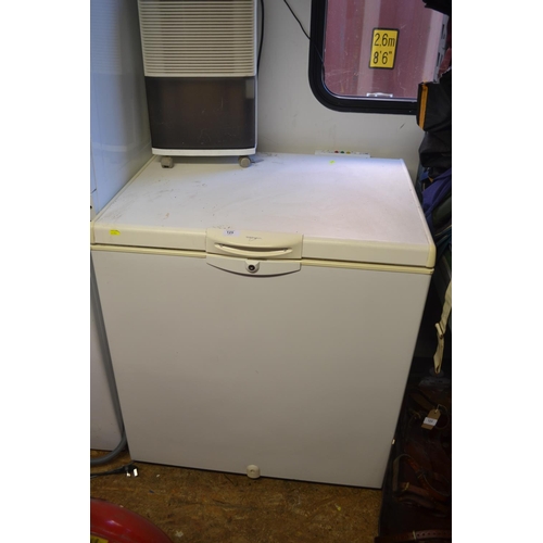 125 - Clean Whirlpool chest freezer. H87cm x W81cm x D66cm