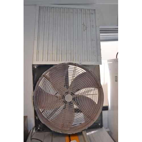 135 - Industrial style extractor fan with ventilation grille (66cm x 66cm).