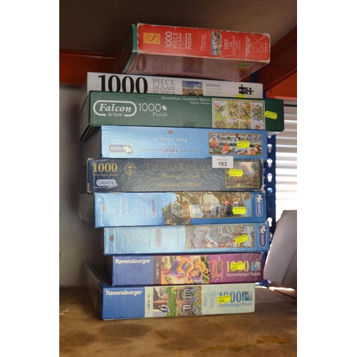 163 - A selection of 9 boxed jigsaw puzzles. All complete.