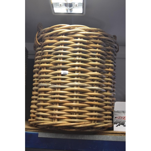 217 - Large wicker log basket H60cm, Diameter 61cm