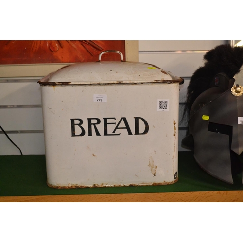 279 - Large vintage enamel bread bin.