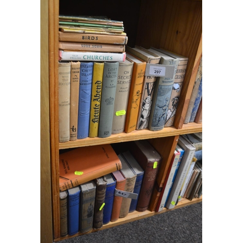 297 - 2 Shelves of vintage books inc. Robinson Crusoe & On Secret Service.