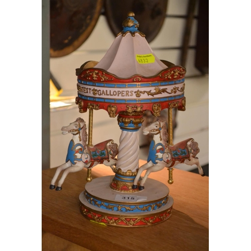 315 - Wind up musical fairground carousel