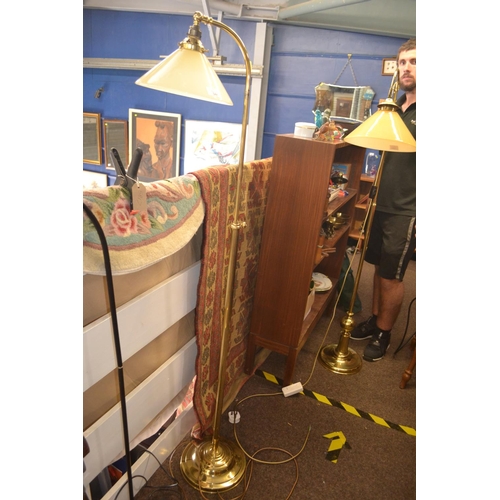 346 - Adjustable height Brass standard lamp, from Christopher Wray lighting. H155cm.