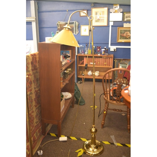 347 - Adjustable height Brass standard lamp. H155cm. Originally from Christopher Wray lighting.