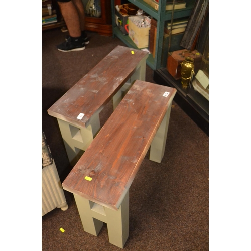 432 - 2 small pine side tables/stools