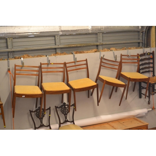 573 - Five circa 1960s G-plan teak dinning chairs