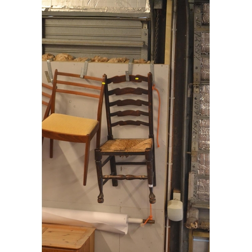 574 - Ladder back rush seated dinning chair