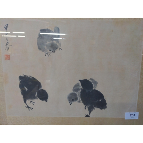 251 - Three Chinese paintings (some foxing present