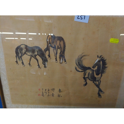 251 - Three Chinese paintings (some foxing present