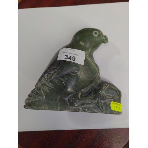 349 - Caithness paperweight & Inuit hard stone carved bird