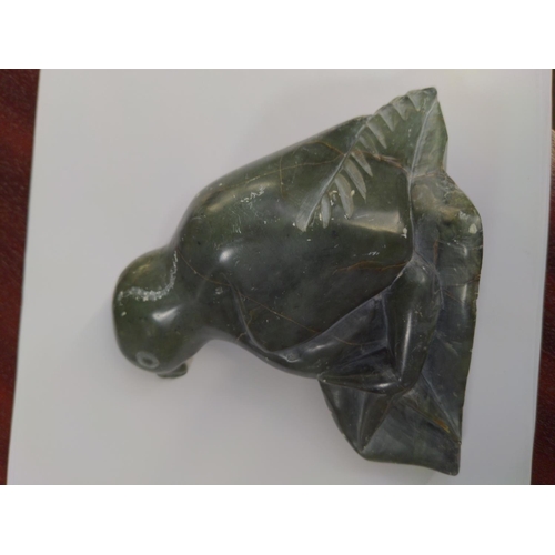 349 - Caithness paperweight & Inuit hard stone carved bird