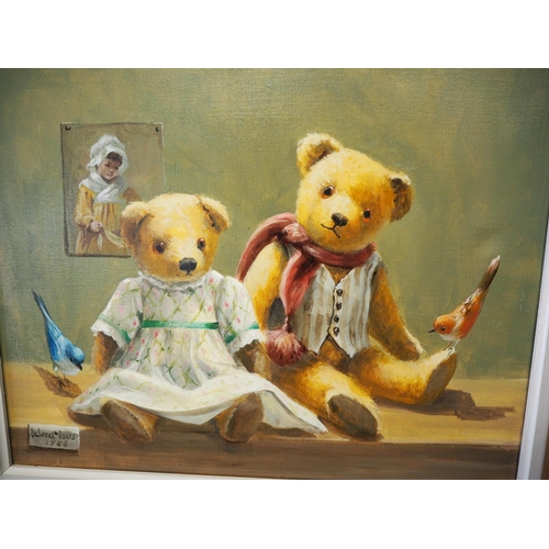 7 - Oil painting of teddy bears by Deborah Jones  H 59cm W 49cm