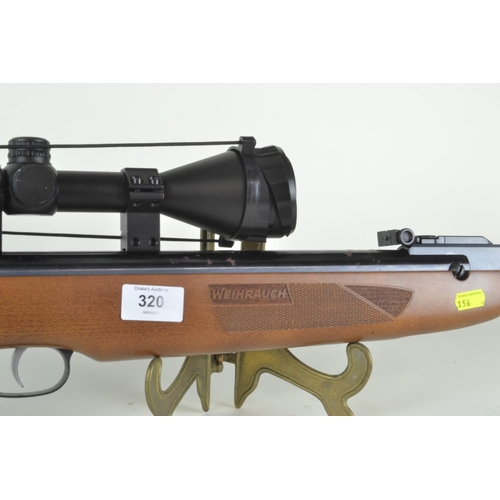 320 - Weihrauch HW99S Cal. .177/4,5mm air rifle with Hawike scope, scope AF, 104cm length, with green bag