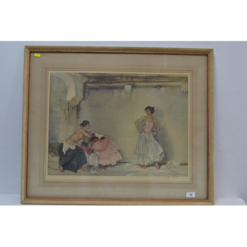 46 - Russel Flint signed Ltd ed print of Two Spanish ladies   H69cm W83cm