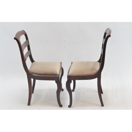 282 - Pair of slat back mahogany dining chairs with removable pop-top seats.