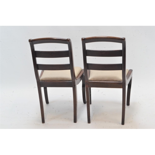 282 - Pair of slat back mahogany dining chairs with removable pop-top seats.