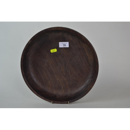 466 - African Leadwood turned bowl with carving to outside D30cm