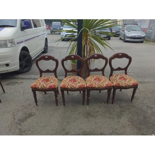 277 - Set of 4 mahogany framed balloon backed chairs