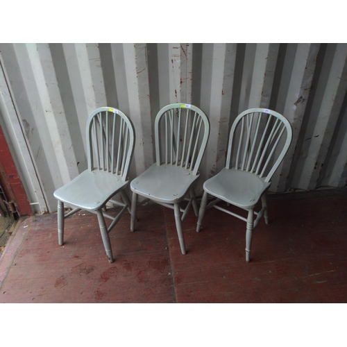 281 - 3 painted hoop backed chairs