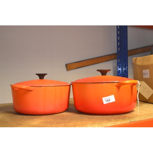 155 - 2 Lidded Le Creuset casserole dishes