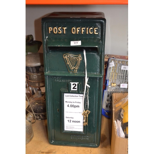 177 - Metal Irish postbox 55cm high (new)