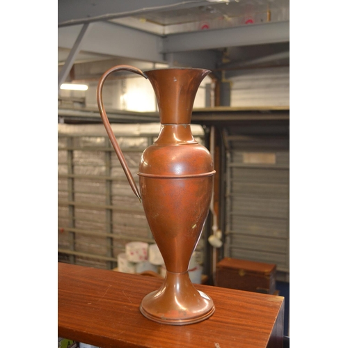 409 - Copper coloured ewer. 41cm height.