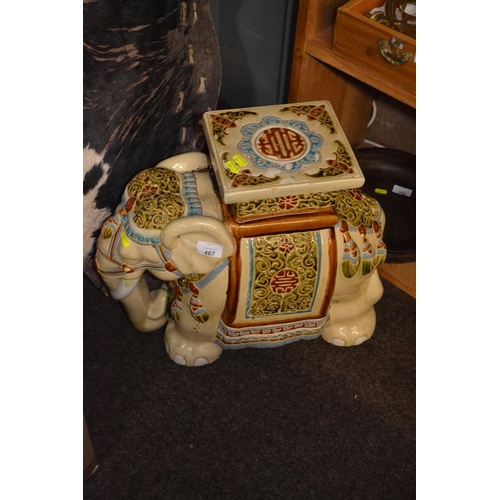 467 - Ceramic elephant plant stand