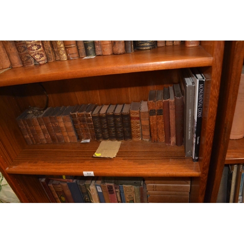 509 - Leather bound books and others on shelf