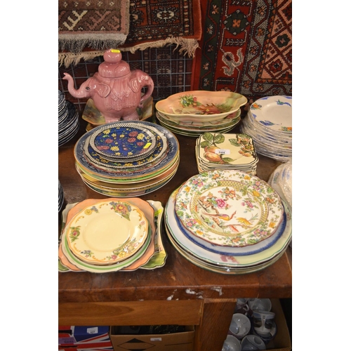 544 - Large quantity of Royal Doulton various plates and dishes & a Woods novelty elephant teapot