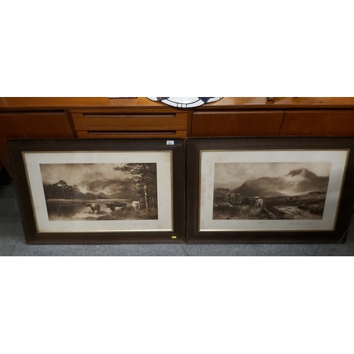 978 - Two framed Douglas Graham prints of Scottish highland scenes, frame measures 94cm x 64xm