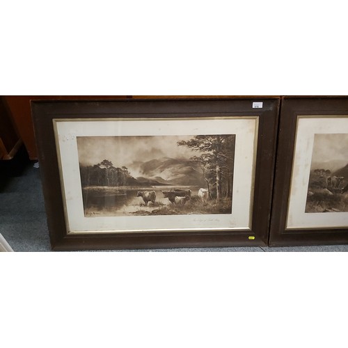 978 - Two framed Douglas Graham prints of Scottish highland scenes, frame measures 94cm x 64xm