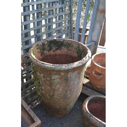 27 - Tall terracotta flared planter. H72cm D53cm