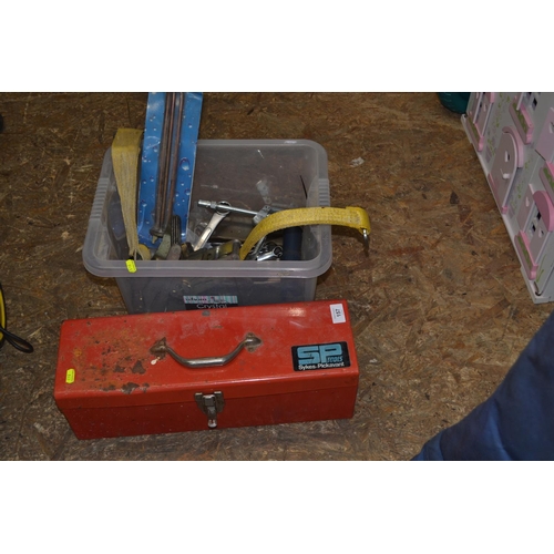 157 - Box of tools including grease gun