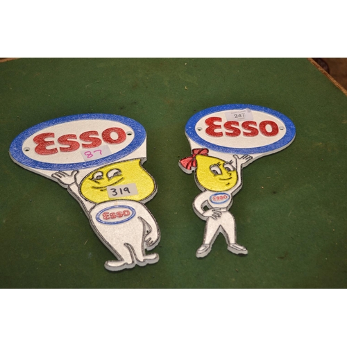 247 - Pair Esso boy and girl plaques Repro