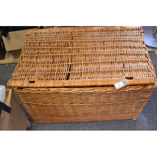 297 - Wicker hamper w78cm