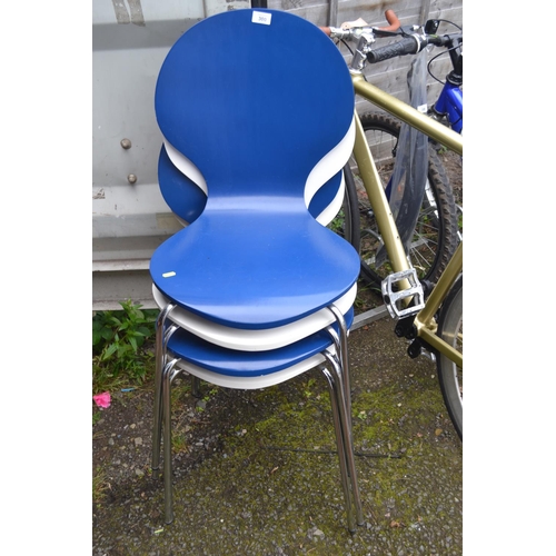 300 - 4 bentwood, chrome legged dining chairs