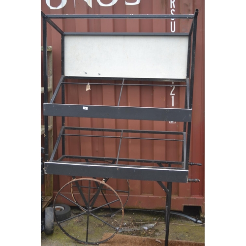 98 - Market cart shop display stand. Height 195cm width 120cm x depth 52cm