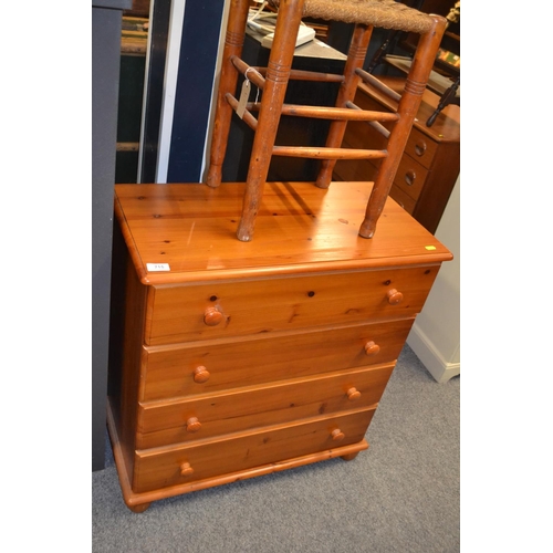 715 - Pine four drawer chest w70cm x d36cm x h74cm