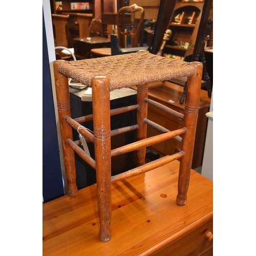 716 - Rush seated stool