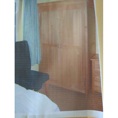 307 - Modern engineered oak double wardrobe