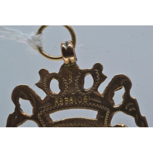 63 - 9ct gold medal, 6.35 grams