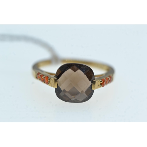 75 - 9ct gold & gemstone ring, size R, 2.85 grams