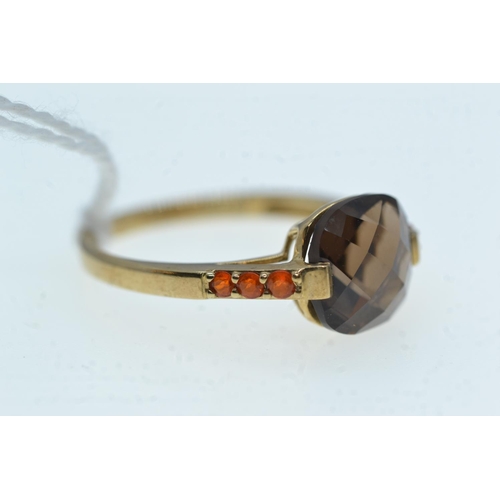 75 - 9ct gold & gemstone ring, size R, 2.85 grams